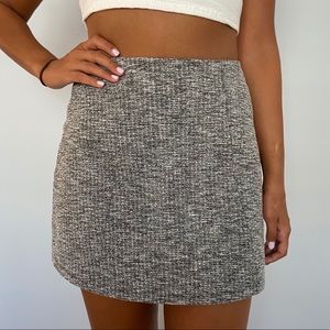 Grey Mix Threaded Mini Skirt